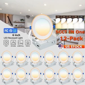 12Pack 6 Inch LED Recessed Lights with Night Light,Canless LED Recessed Lighting - Picture 1 of 17