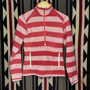 Women’s Patagonia 1/4 Zip Stripped Pink  GUC Sz Small Better Sweater - Picture 1 of 4