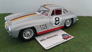 MERCEDES BENZ 300 SL 1954 # 8 gris 1/18 BURAGO voiture miniature de collection - Imagen 1 de 9