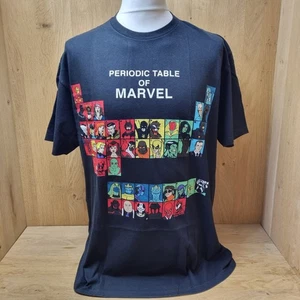 Marvel Periodic Table Shirt Mens Extra Large Black Top T-Shirt Graphics Printed - Picture 1 of 7