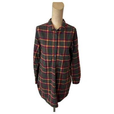 Vestido a Cuadros Burton Lana Verde y Rojo Talla Mediana Foto 1 de 4