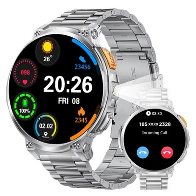 🔥 Smartwatch Herren Fitness Blutdruck Anruf Armbanduhr 3ATM Wasserdicht 730mAh - Bild 1 von 4