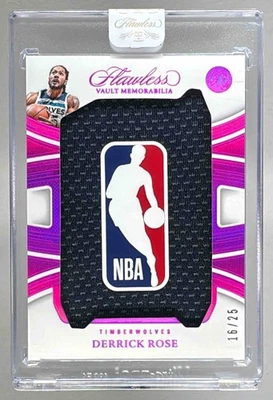 Derrick Rose 2024 Panini impecable #8 recuerdos de bóveda GU parche LOGOMAN 16/25 Foto 1 de 3