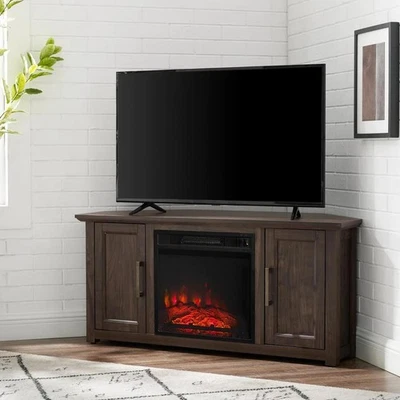 Corner Electric Fireplace TV Stand Console TV Up To 50" With R/C Fully Assembled - Image 1 of 4