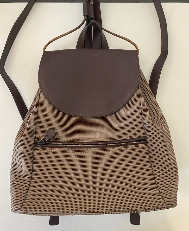 LL Bean Mochila Vintage Cuero Marrón Mochila Boho Viaje Hombres Mujeres Viaje Foto 1 de 4