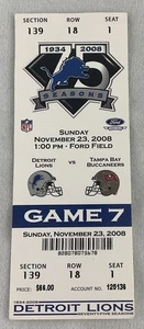 NFL 2008 11/23 Tampa Bay Bucs at Detroit Lions Ticket-Warrick Dunn 90yds - Picture 1 of 1