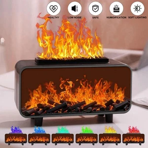 4.5W Fireplace Flame Humidifier Colorful Light Flame Essential Oil Diffuser Mute - Picture 1 of 15