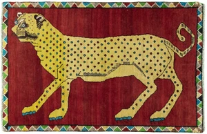 Handgeknüpfter Gabbeh Teppich – Kraftvolles Tiger-Design 153 x 100 - Bild 1 von 10
