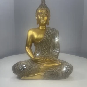 Buddha Statue für Zen Dekor - Buddah Statue für Zuhause - 13" Gold Buddha Statue La - Bild 1 von 7