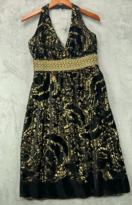 Vestido de terciopelo negro Cynthia Cynthia Steffe para mujer 10 mezcla de seda dorado Jacq precio de venta sugerido por el fabricante 395 Foto 1 de 4