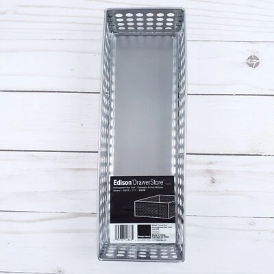 Edison Drawer Store Metal Organizer 3x9 in Silver - Image 1 of 4