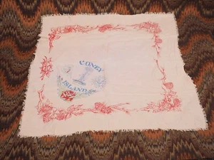 Vintage Coney Island Souvenir Bandana seidiges Tuch selten - Bild 1 von 7