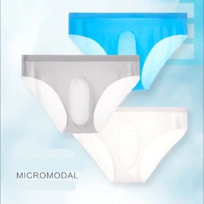 3x Sexy Men Ice Silk Underwear Thong T-back Panties Bikini Briefs Pouch G-String - Image 1 of 4
