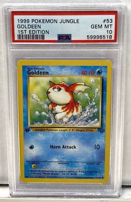 1999 Pokemon Card Jungle Set 1st Edition Goldeen #53 PSA 10 MINT English 53/64 - Image 1 of 2
