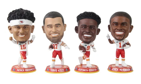 NFL Kansas City Chiefs Super Bowl LVII Champions Mini Bobbleheads 4-pack Set Cover