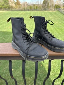 Doc Martens Boots Womens 9 Mens 8 Black Leather AW004 Combat Punk Air Fair - Picture 1 of 14
