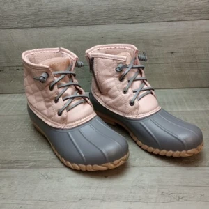 Nautica Dorsay Duck Boots Women's Size 7 Pink Gray Rubber Zipper - Picture 1 of 14
