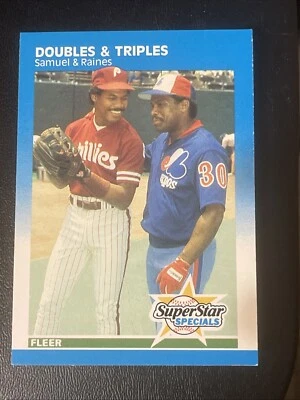 1987 Fleer - #642 Tim Raines, Juan Samuel - Image 1 of 4