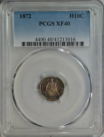 1872 Seated half dime, PCGS XF40..........Type Coin Company Cover