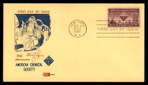 MayfairStamps US FDC 1951 New York American Chemical Society Kolor Kover First D - Picture 1 of 2