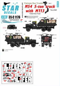 Star Decals 1/35 Vietnam M54 5-ton Gun Truck Pt 1 w/ M113 'Lifter' 35C1176 x - Picture 1 of 2