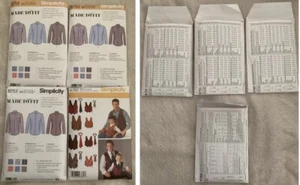 Men's Simplicity Sewing Patterns 8753 34-42, 44-52 4762 S-L/S-XL Uncut - Picture 1 of 2