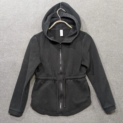 Varley Dahlia Cinched Waist Hoodie Womens Small Zip Up Pockets Active Black - Image 1 of 4