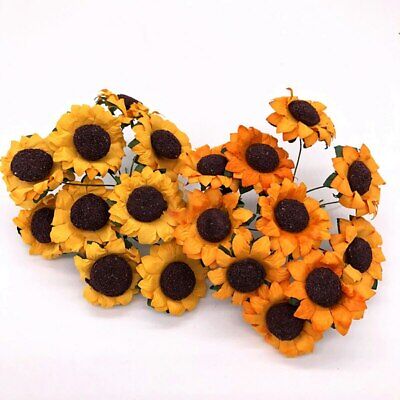Artificial Sunflower Flowers Gift Box Diy Paper Scrapbooking Craft Mini Daisy UK • 6.36€