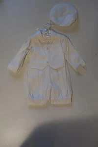 NWT Baby Boys L'Pety Canar White Christening Outfit W/Bowtie, Vest & Hat 18M - Picture 1 of 6