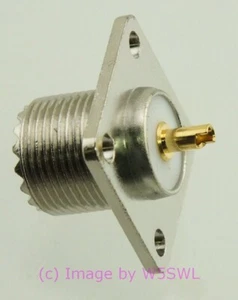 UHF SO-239 Buchse Koax Stecker Gehäuse 4 Loch Befestigung - Bild 1 von 1