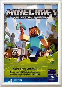 Minecraft: Playstation 3 Edition RARE PS3 42cm x 59cm Promotional Poster - Picture 1 of 2