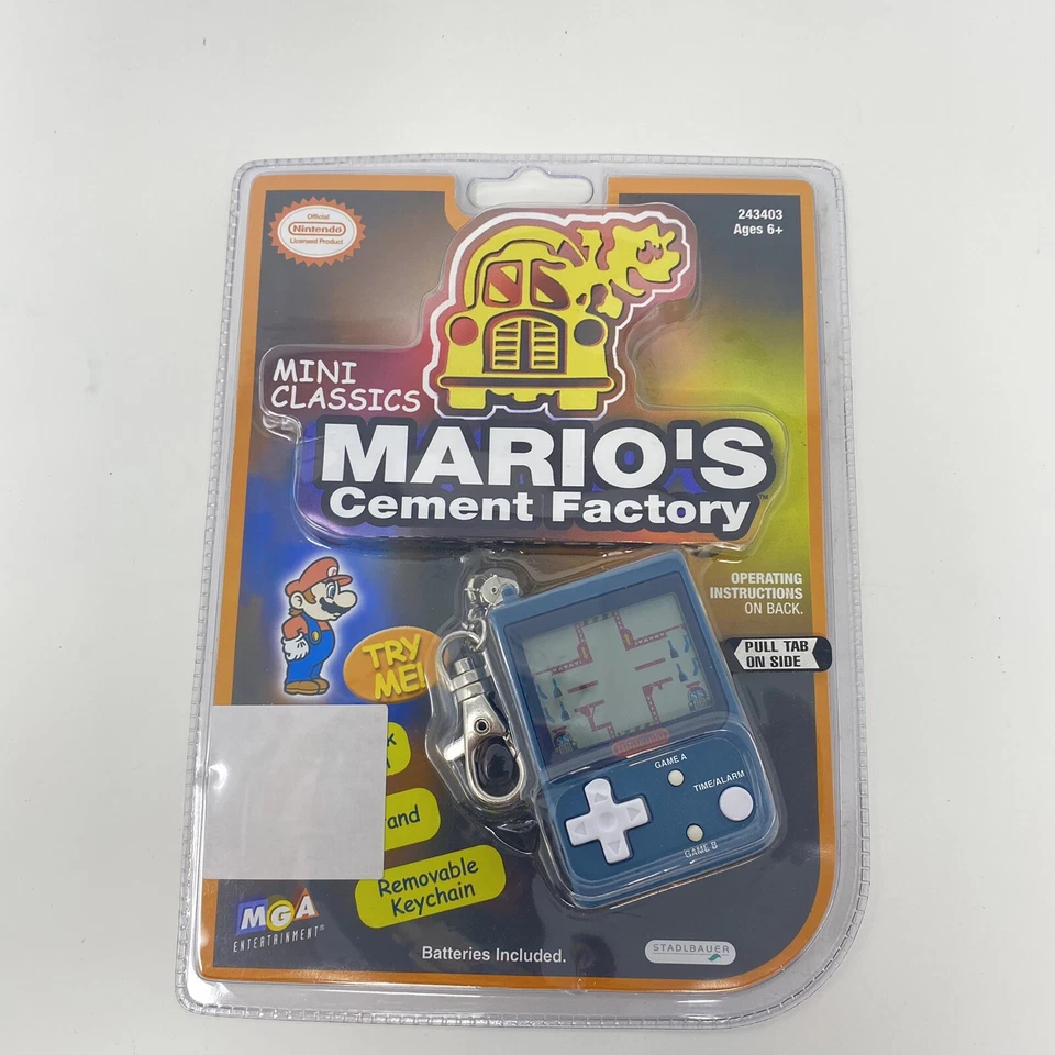 Nintendo Mini Classics Mario's Cement Factory Key Chain Video Game Vintage 2000
