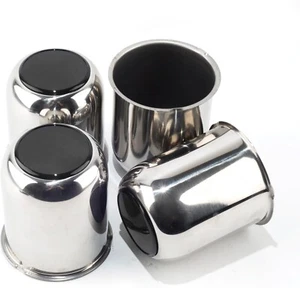 EXCALIBUR WHEEL CENTER CAP PLUG HUB RV TOP GLOSS BLACK TRAILER 44X44X19.2 LOT - Bild 1 von 10
