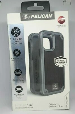 Pelican Shield Case made with G10 and Holster for iPhone 12 / 12 Pro - Gray