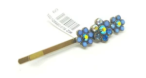 Michal Negrin Romantic hair pin clips  hand made Crystals 12892-11 - Picture 1 of 4