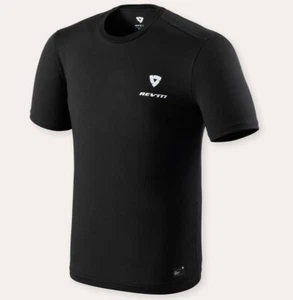 MAGLIA MANICHE CORTE REV'IT HENRY T-SHIRT BLACK NERO COTONE TG XXL - Picture 1 of 2