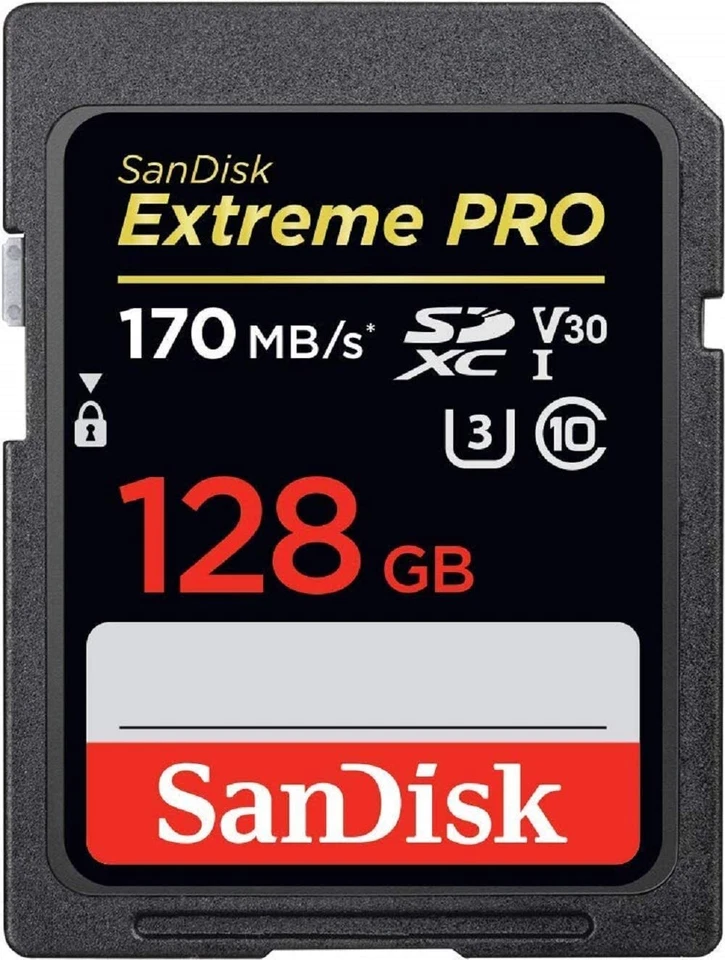 SanDisk Extreme Pro SDXC UHS-I Speicherkarte 128GB V30, 170MB/s, 4K-UHD-Videos - Bild 1 von 1