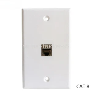 US Standard CAT.8 RJ45 Wall Panel Facepalte Keystone CAT8 Jack LAN 40GB Network - Afbeelding 1 van 6
