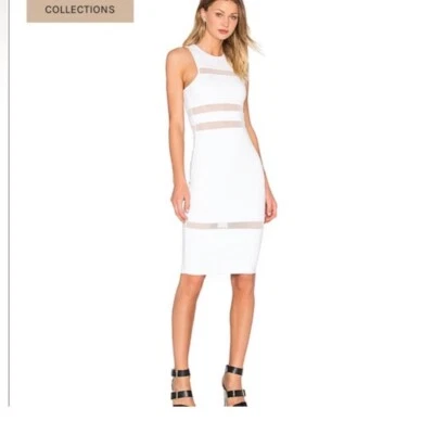 Vestido a rayas de malla T by Alexander Wang nuevo con etiquetas, blanco, talla XS Foto 1 de 4
