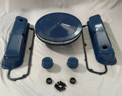 Kit Cubierta Válvula 62-85 289-302 Ford AZUL Filtro Aire 14X2 + KIT NUEVO PERNOS GRADO 8 Foto 1 de 4