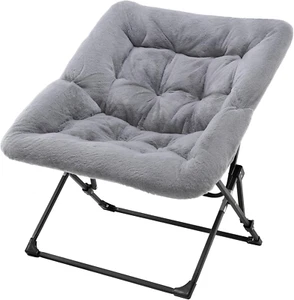 Comfy Chair for Adults, Soft Faux Fur Folding Lounge for Bedroom Living Room Dor - Picture 1 of 12