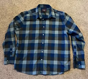 Untuckit Button-Up Shirt Men's XL Relaxed Fit LS Blue Brown Gray Plaid - Picture 1 of 6
