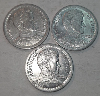 2 HIGH GRADE AU/UNC 1956  CHILE 1 PESO AND 1 1954 COIN 11094 - Image 1 of 2