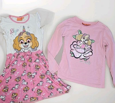 Lote de vestidos y camisas Paw Patrol Skye para niñas talla 7-8 manga larga 2 piezas Nickelodeon Foto 1 de 4