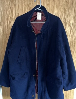 Hardcastle Weathercoats Black 75% Wool & Cashmere Overcoat with Collar XL #542 - Image 1 of 4