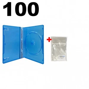 100 estuches de DVD individuales estándar de color azul transparente y 100 bolsas OPP - Imagen 1 de 6