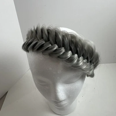 Braided Synthetic Plaited Elastic Hair Headband & Scrunchie Women Color Is Gray - Image 1 of 4