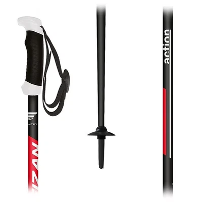 1 Paar Alpin Skistock Fizan ACTION Pro rot Längen 115/120/125 cm