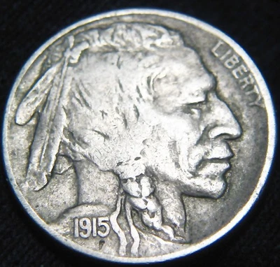 Sharp Original Tougher Date 1915-D BUFFALO NICKEL 5c FREE SHIPPING KR55NJ - Image 1 of 3