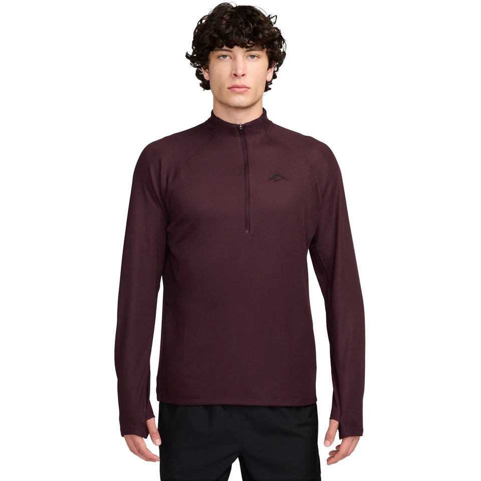 Men’s Nike Trail Running Top Burgundy Dri-FIT 1/2-Zip FV9994-652 Size Medium